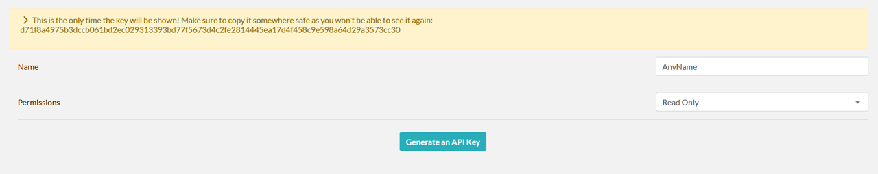 display API KEY